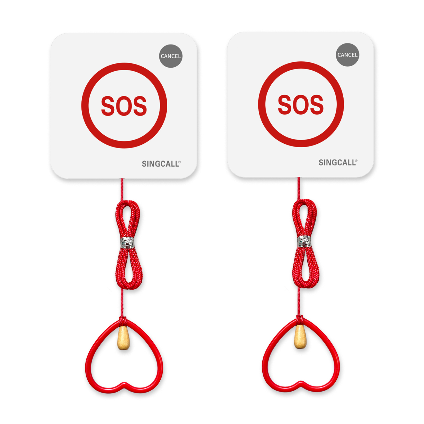 SINGCALL Emergency Strobe Siren Waterproof Pull Cord Panic Alarm System Safety Call Button for Home Factory Hospital Shop Caregiver Alert Pager for Seniors Disabled Patient 2 SOS Call Buttons